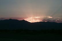 Sun sets over Guadalupe Mountains