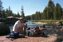 The Terrible Trio by a nice stream where my bloody filter pissed us off.