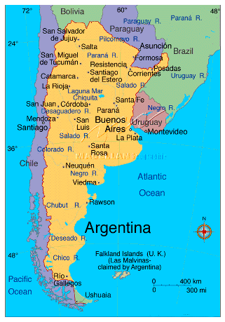 A Map of Argentina