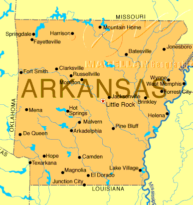 A Map of Arkansas