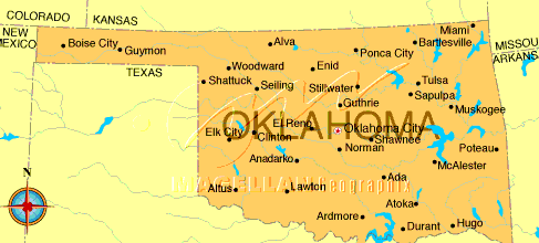 A Map of Oklahoma