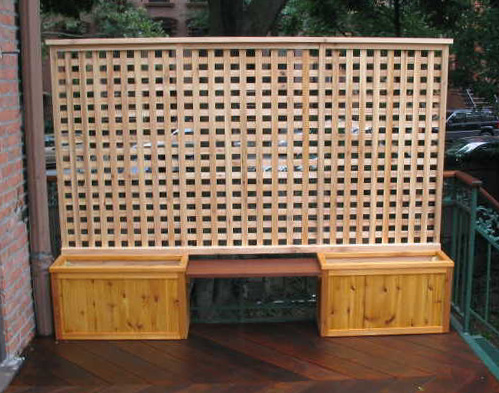 privacy planter boxes screen bench fence deck outdoor garden lattice planters patio cedar pretty wind block designs screens brooklyn side