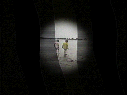 image processed with sound of young children at beach