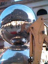 The Rundle Mall Spheres,
with truck