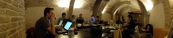 panorama shot of the Zaragoza hackfest room by Jason D. Clinton