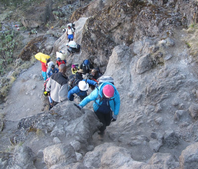 Looking down Barranco Wall