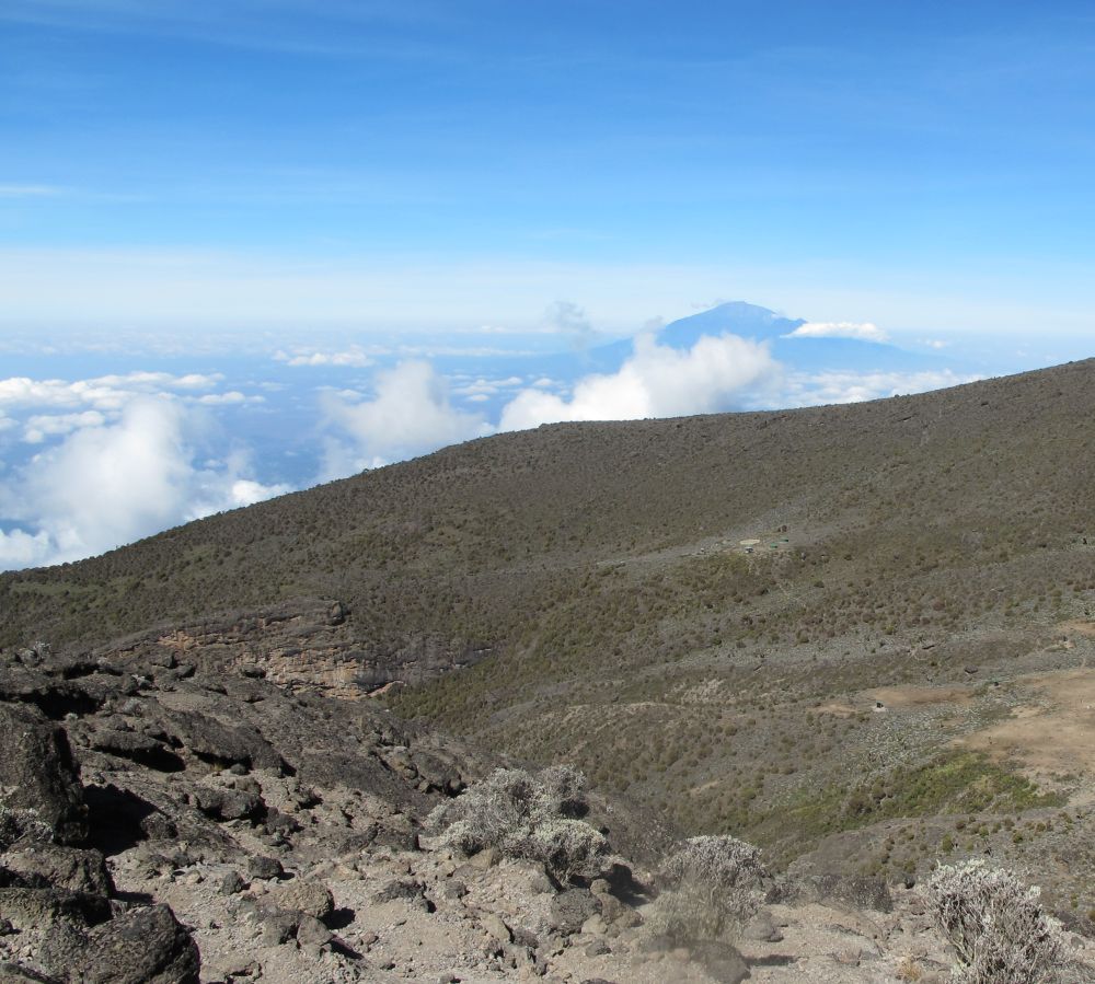 Meru in the distance, seen from Barranco Wall