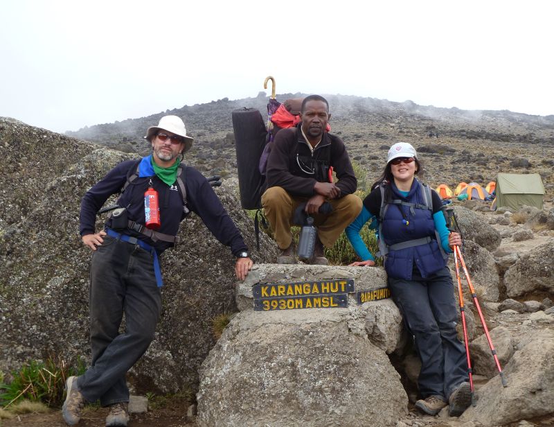 JD, guide Robert and Gloria at Karanga Camp