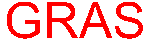 rotating image of the word GRAS