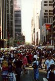 retail shoppers at a street fair