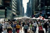 retail shoppers at a street fair
